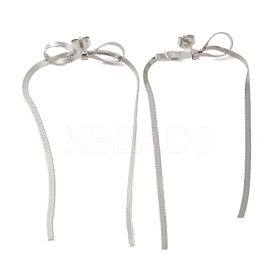 Non-Tarnish Bowknot 304 Stainless Steel Earrings for Women EJEW-U003-23P-1