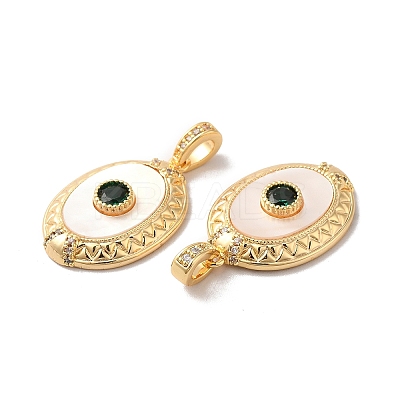Brass Pave Cubic Zirconia Pendants KK-I703-08G-01-1