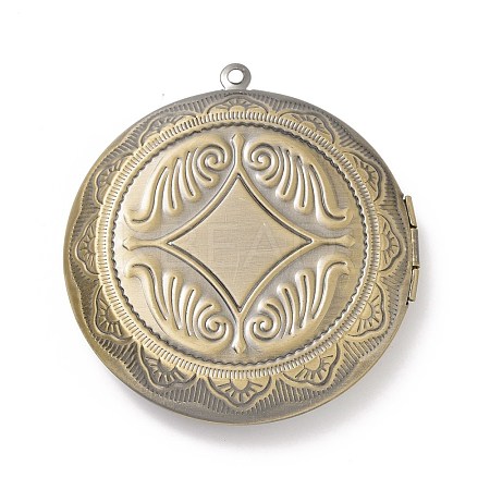 Rack Plating Brass Locket Pendants KK-F839-001BAB-1