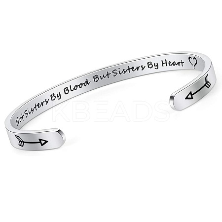 Inspirational 304 Stainless Steel Cuff Bangles FS-WG30F15-02-1