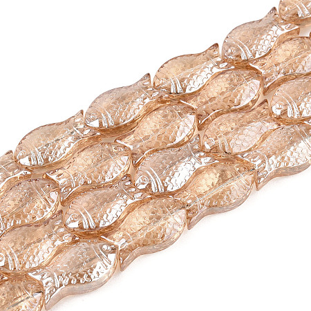 Transparency Electroplate Glass Beads Strands GLAA-T023-40B-04-1