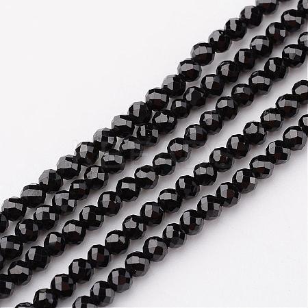 Natural Black Spinel Beads Strands G-K127-05F-3mm-1