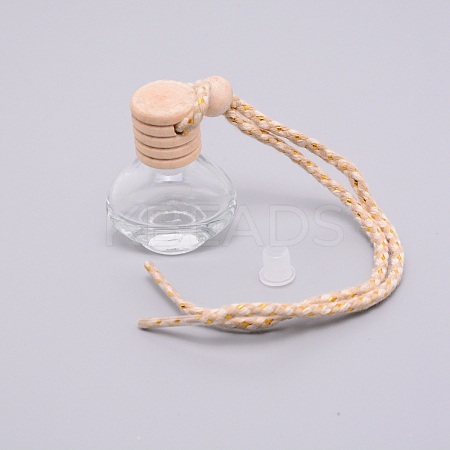 Car Hanging Air Freshener Bicone Shape Glass Bottles DJEW-WH0007-30-1