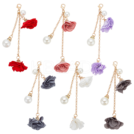 6Pcs 6 Colors Iron Phone Hanging Pendant Decoration AJEW-WR0001-49-1