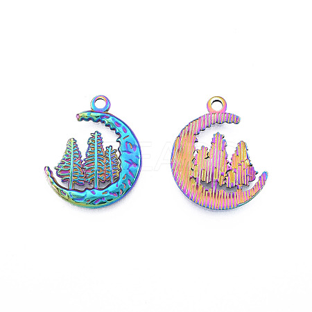Ion Plating(IP) 201 Stainless Steel Pendants STAS-N098-233M-1