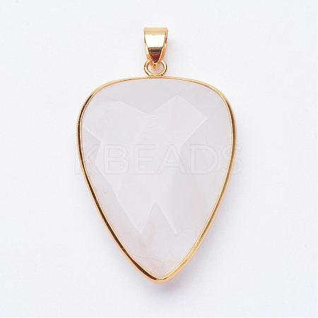 Faceted Natural Quartz Crystal Pendants G-F340-02C-1