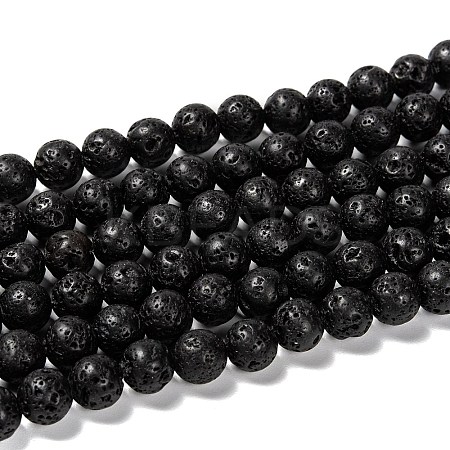 Natural Lava Rock Round Bead Strands LS-G-M169-8mm-03-1