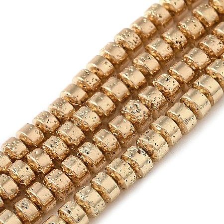 Electroplated Natural Lava Rock Beads Strands G-L606-C02-01C-1
