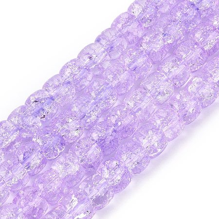 Crackle Transparent Glass Beads Strands GLAA-N069-03A-07-1