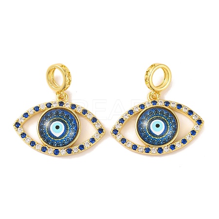 Rack Plating Brass Micro Pave Cubic Zirconia Pendant KK-H486-20G-05-1
