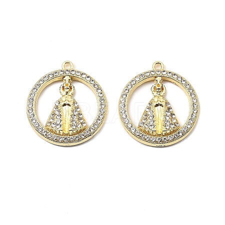 Alloy Rhinestone Pendants FIND-B051-04G-1
