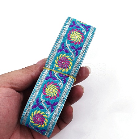 6.5M Ethnic Style Flat Embroidery Polyester Ribbons PW-WG60825-06-1