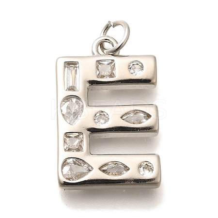 Brass Micro Pave Clear Cubic Zirconia Pendants KK-G521-01P-E-1