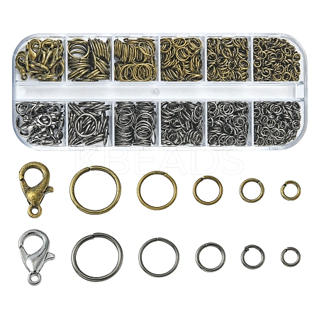 40Pcs 2 Color Zinc Alloy Lobster Claw Clasps DIY-YW0006-32-1