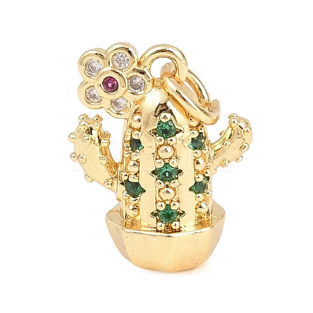 Brass Micro Pave Cubic Zirconia Pendants KK-D258-05G-02-1