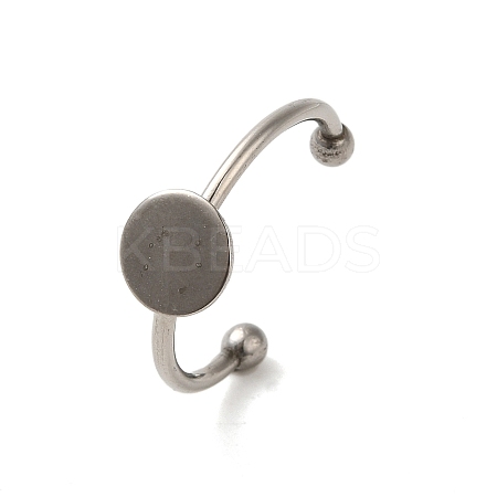 Tarnish Resistant 304 Stainless Steel Pad Ring Settings STAS-H217-01P-02-1