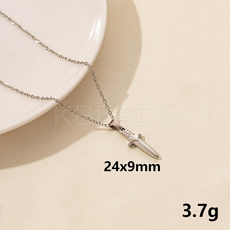 Vintage Stainless Steel Sword Pendant Necklaces for Women QX2053-5-1