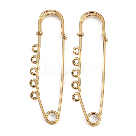 Ion Plating(IP) 304 Stainless Steel Safety Pins Brooch Findings STAS-K252-05C-G-1