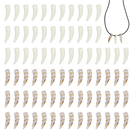 200Pcs 2 Colors Opaque Acrylic Pendants OACR-WR0001-08-1