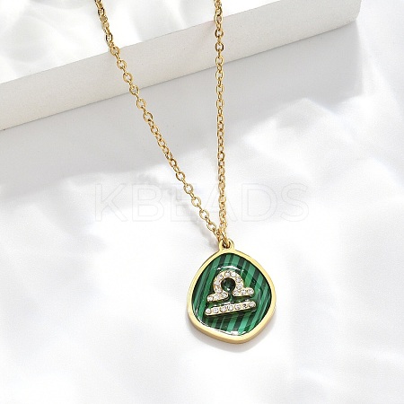 304 Stainless Steel Micro Pave Cubic Zirconia constellation Pendant Necklaces NJEW-R021-01G-07-1