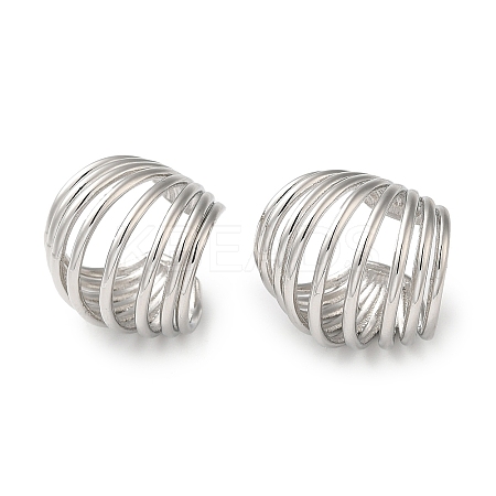Rack Plating Brass Multi Lines Cuff Earrings EJEW-Z019-28P-1