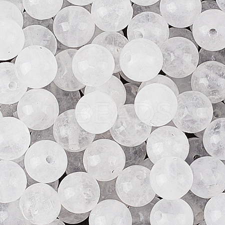 120Pcs Round Natural White Jade Beads G-PA0001-07A-1