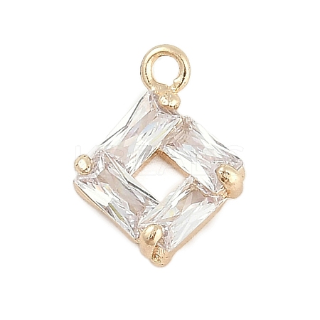 Rack Plating Brass with Cubic Zirconia Pendants LS-KK-Q018-05G-1