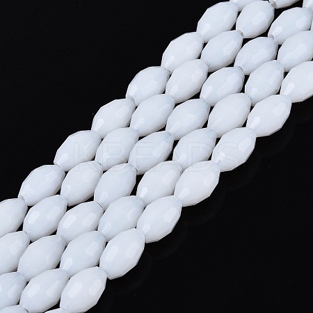 Opaque Solid Color Glass Beads Strands GLAA-N071-01A-C01-1