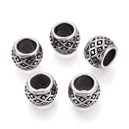 304 Stainless Steel Large Hole Beads STAS-T072-100AS-1