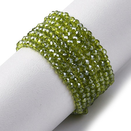 Transparent Electroplate Glass Beads Strands EGLA-H107-01A-AB10-1