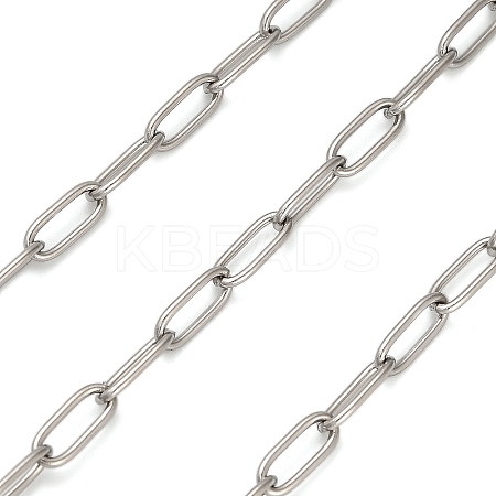 Stainless Steel Oval Paperclip Chains CHS-G040-01A-P-1
