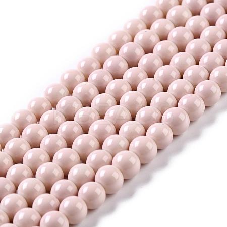 Painted Glass Bead Strands DGLA-S071-6mm-B12-1