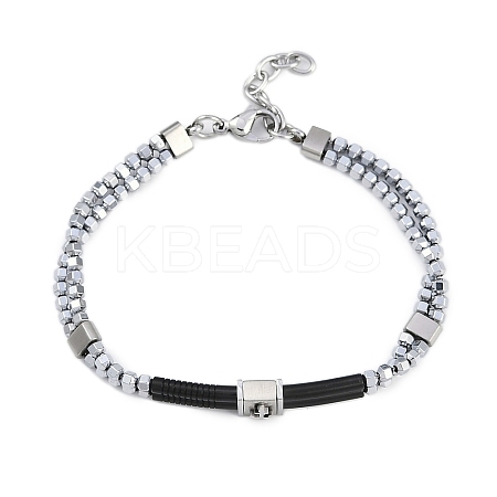 Synthetic Non-magnetic Hematite Beaded Bracelets BJEW-S156-03P-A-1