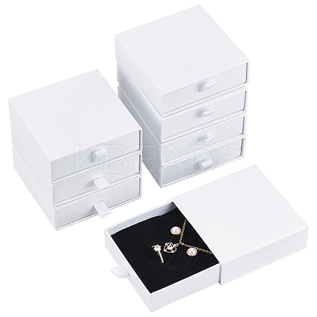 Kraft Paper Necklace Earring Storage Gift Drawer Boxes CON-WH0095-87C-1