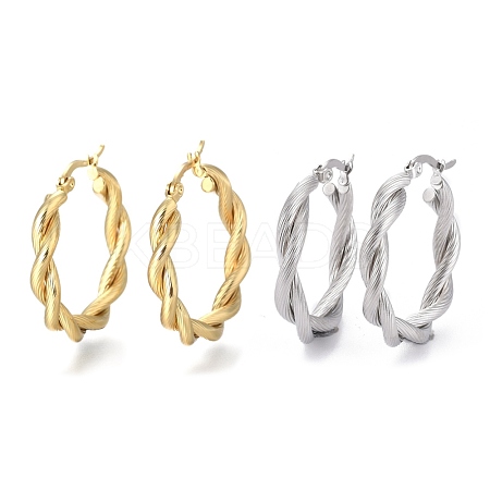 304 Stainless Steel Hoop Earring EJEW-F257-18-1