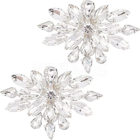 2Pcs Detachable Flower Shoe Decoration AJEW-FG0002-05-1