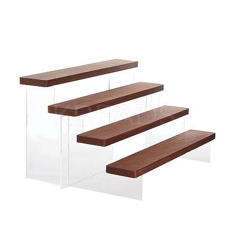 4-Tier Wood Acrylic Organizer Display Riser Rack ODIS-WH0070-13B-1