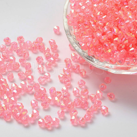 Bicone AB Color Plated Eco-Friendly Transparent Acrylic Beads X-TACR-A003-4mm-02-1