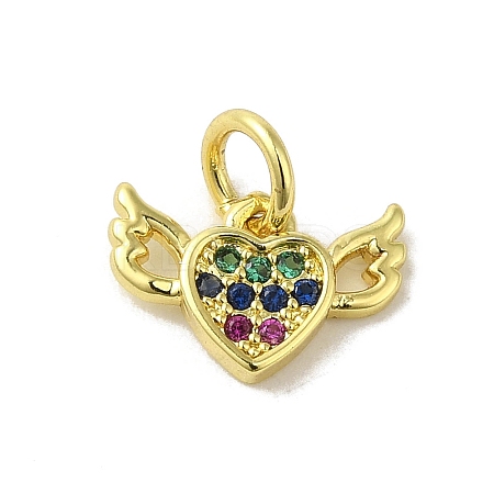 Real 18K Gold Plated Brass Pave Cubic Zirconia Pendants KK-M283-08C-02-1