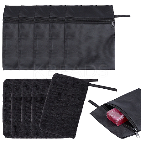 10Pcs 2 Styles Oxford Cloth & Nylon Waterproof Zipper Bags ABAG-OC0001-17-1