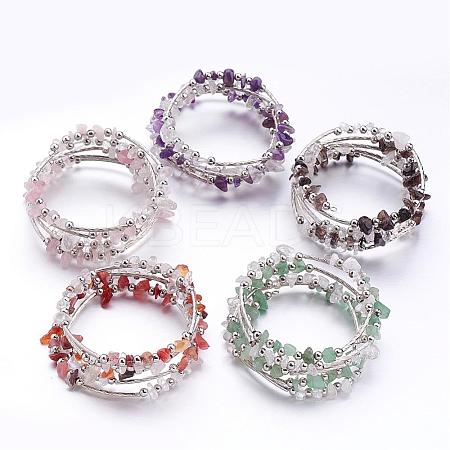 Five Loops Wrap Gemstone Beads Bracelets BJEW-JB02589-1