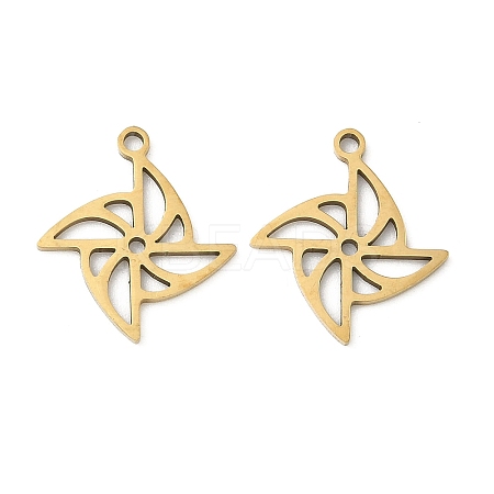 201 Stainless Steel Laser Cut Pendants STAS-P428-05G-1