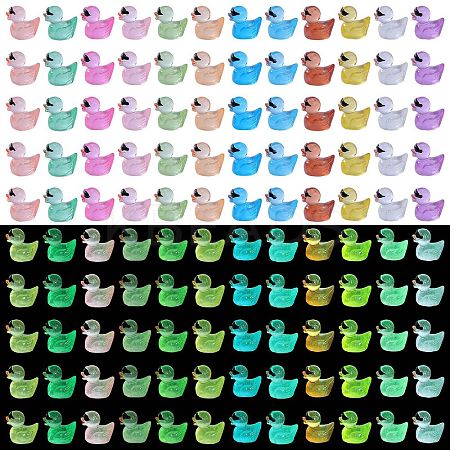 120Pcs 12 Colors Mini Luminous Resin Sunglasses Duck Display Decorations RESI-SZ0003-33-1
