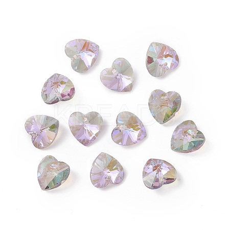Transparent Faceted Glass Charms RGLA-L026-B16-1