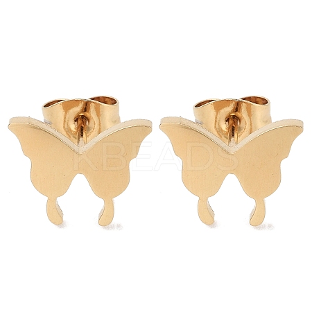 PVD Vacuum Plating 304 Stainless Steel Stud Earrings for Women EJEW-A048-48D-G-1