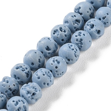 Synthetic Lava Rock Dyed Beads Strands G-H311-08A-06-1