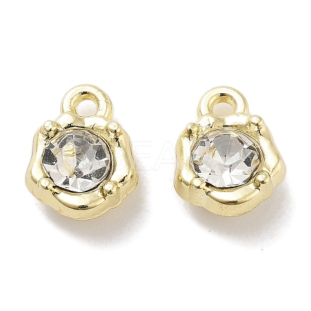 Rack Plating Alloy Rhinestone Charms PALLOY-F311-17G-01-1