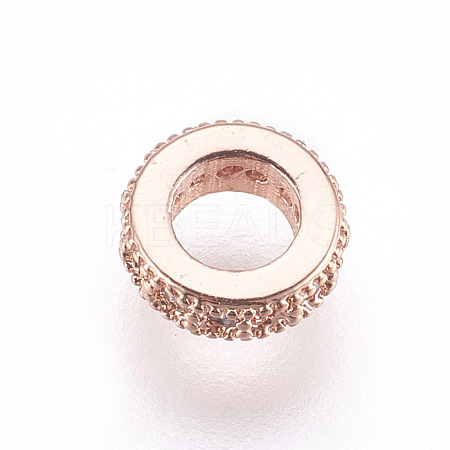 Brass Micro Pave Cubic Zirconia Beads LS-ZIRC-E152-57RG-RS-1