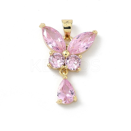Brass Micro Pave Cubic Zirconia Pendants KK-H537-08G-1