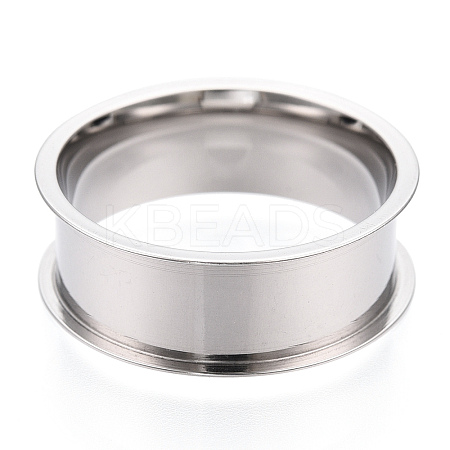201 Stainless Steel Grooved Finger Ring Settings STAS-WH0047-8mm-24S-1